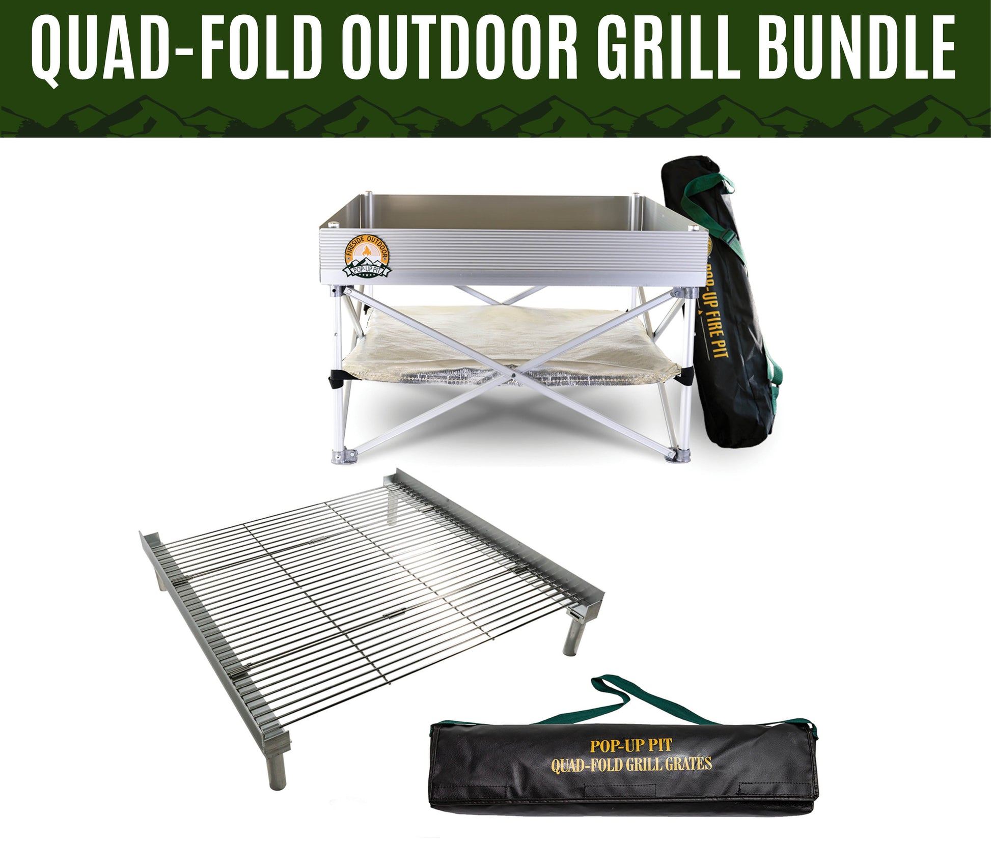 Outdoor Quad-Fold Grill Bundle - Tanks Treasures