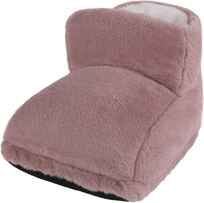 USB Electric Heated Foot Shoes Thick Plush Foot Heater Winter Heating Pad Cushion Heat Therapy Feet Warmer Boots Slipper Shoes, Gray, One Size - Tanks Treasures