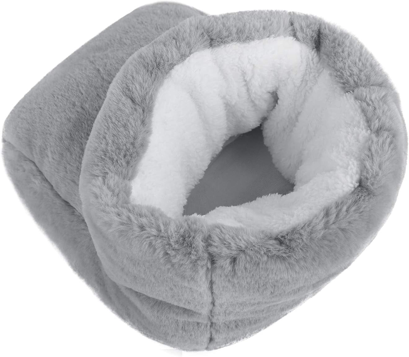 USB Electric Heated Foot Shoes Thick Plush Foot Heater Winter Heating Pad Cushion Heat Therapy Feet Warmer Boots Slipper Shoes, Gray, One Size - Tanks Treasures