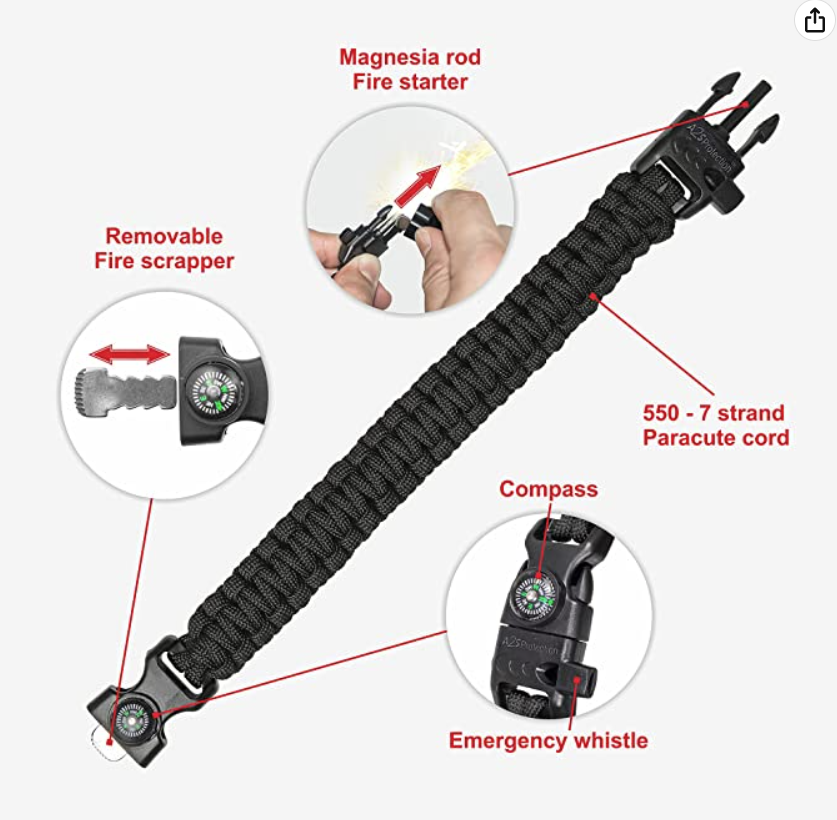 ⛺ 5-in-1 Survival Paracord Bracelet - Tanks Treasures