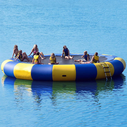 Extra Large Inflatable Floating Water Island With Trampoline, 22FT (SAK41258) - Tanks Treasures