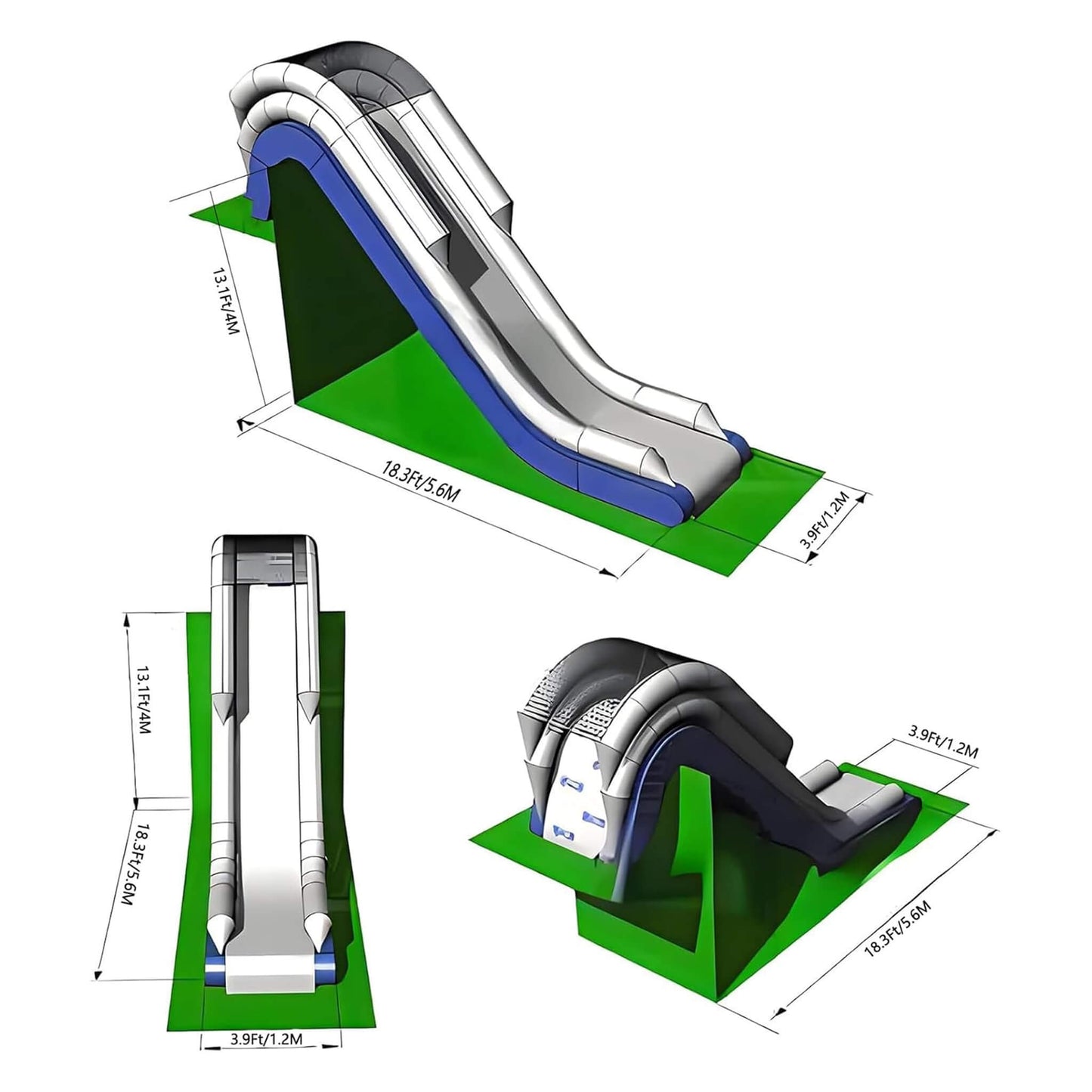 Extra Large Inflatable Floating Yacht Water Slide With Air Pump And Protection Net (SAK97618) - Tanks Treasures