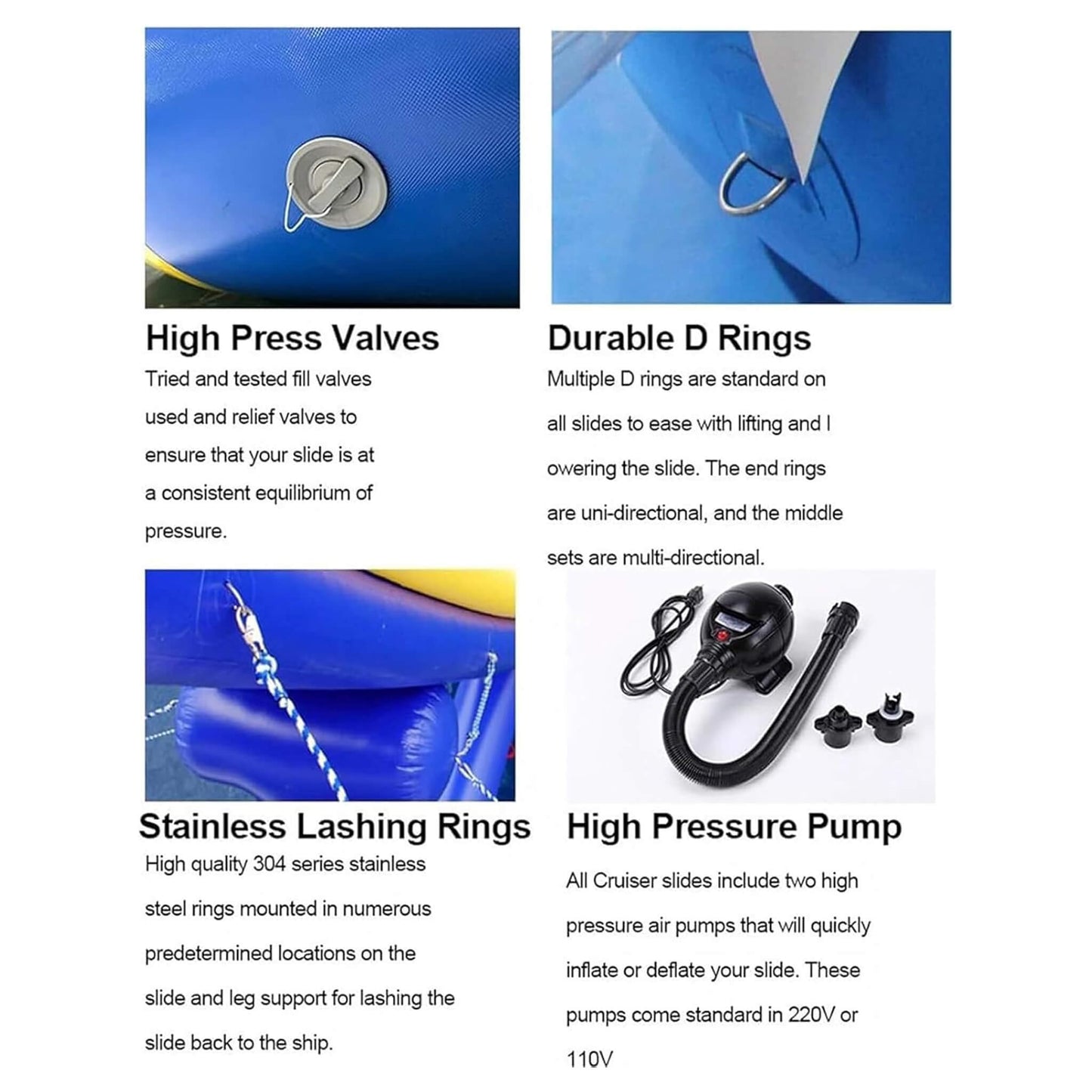 Extra Large Inflatable Floating Yacht Water Slide With Air Pump And Protection Net (SAK97618) - Tanks Treasures