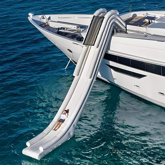 Extra Large Inflatable Floating Yacht Water Slide With Air Pump And Protection Net (SAK97618) - Tanks Treasures
