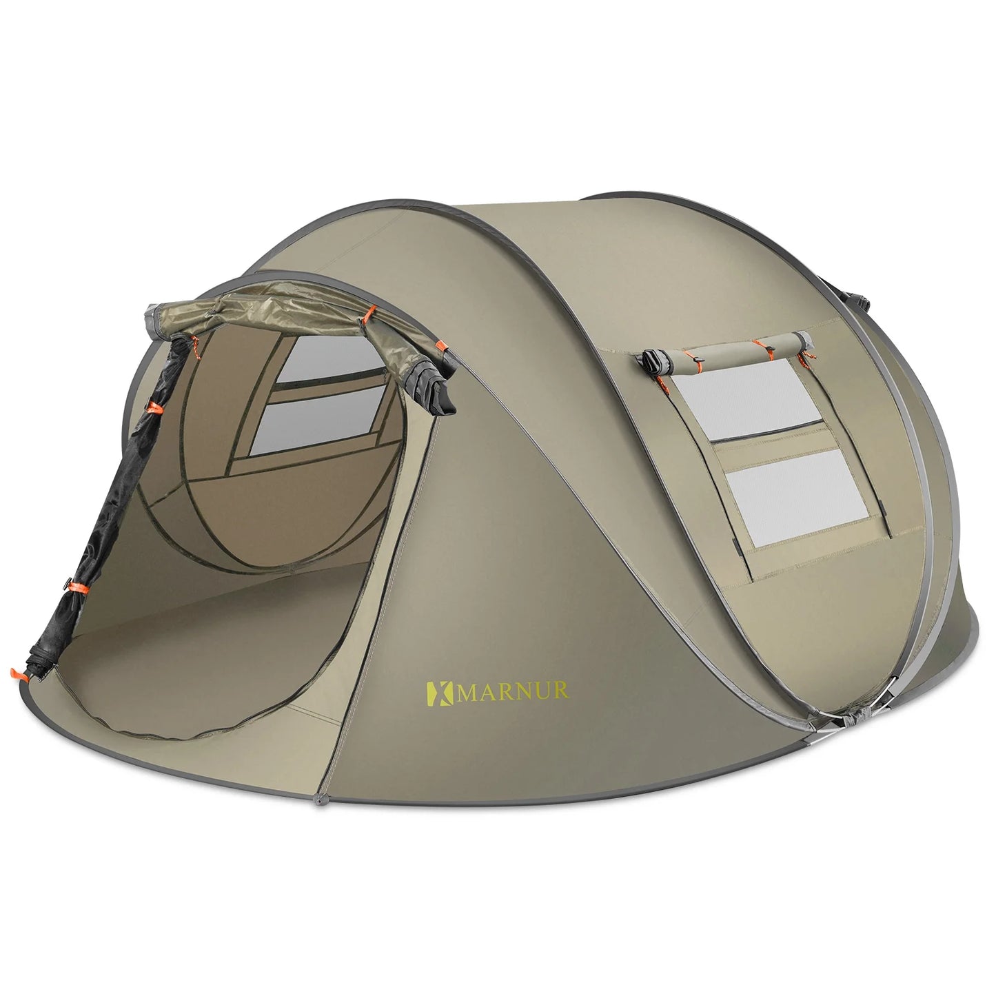 Instant Tent 4-Person Camp Tent, Auto Setup Pop up Tent, Waterproof, Huge Door & Windows, Green - Tanks Treasures