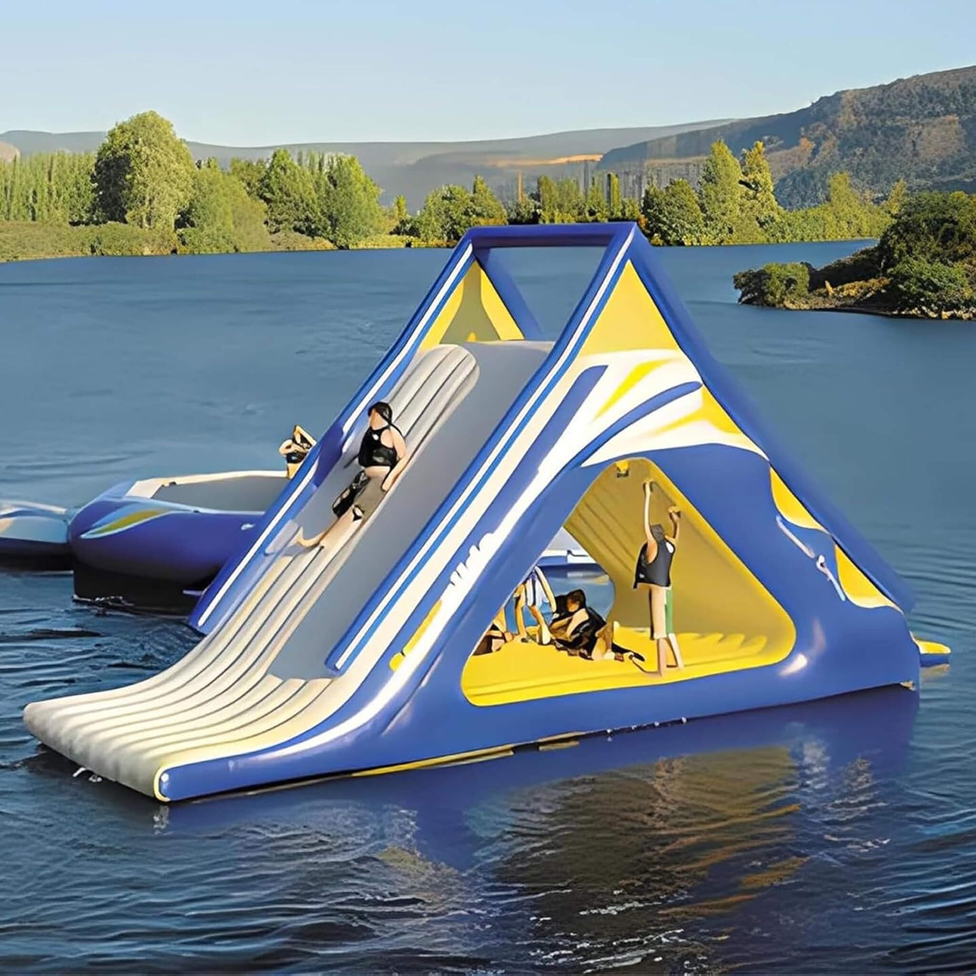 Giant Heavy Duty Inflatable Triangle Water Slide With Air Pump (SAK25943) - Tanks Treasures