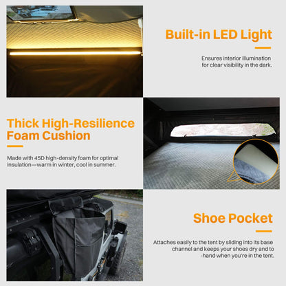 Heavy Duty 2-3 Person Hardshell Rooftop Tent With Ladder (SAK93120) - Tanks Treasures