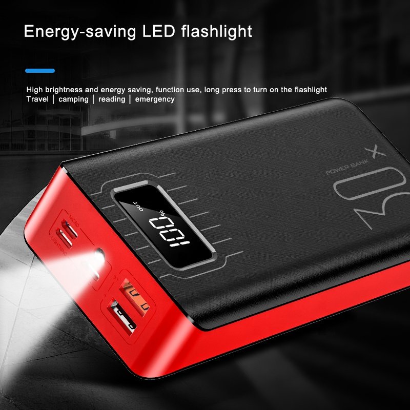 20000mAh External Battery Power Bank Dual USB With LED Flashlight - Tanks Treasures