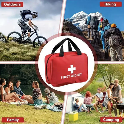 173pcs Large First Aid Kit: Portable Bag For Outdoor Hunting, Hiking, Camping And More - Including Emergency Supplies! - Tanks Treasures