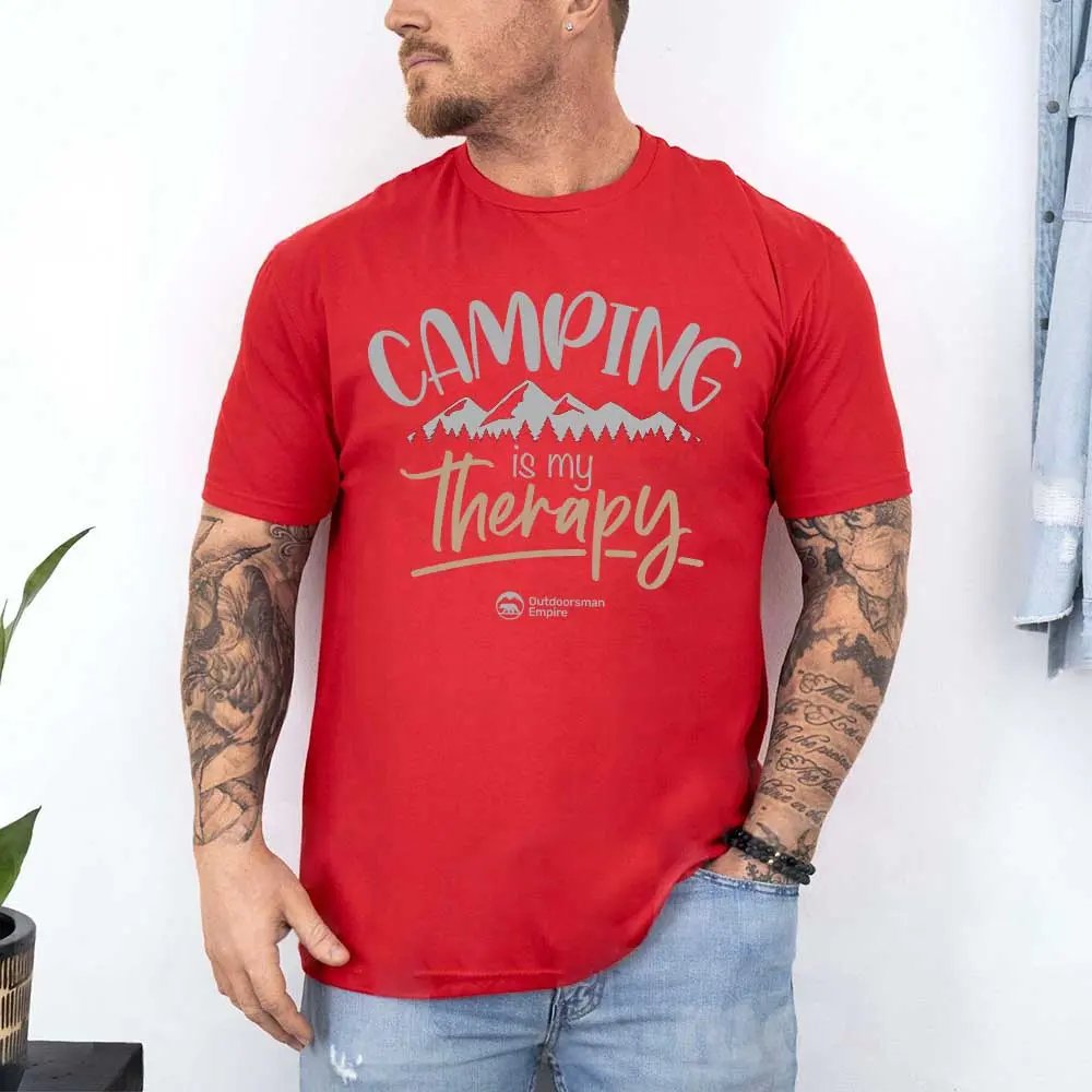 Camping Is My Therapy Man T-Shirt - Tanks Treasures