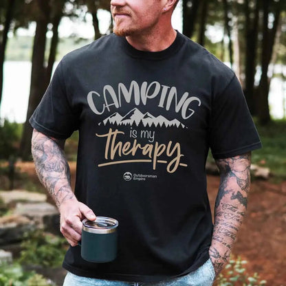 Camping Is My Therapy Man T-Shirt - Tanks Treasures