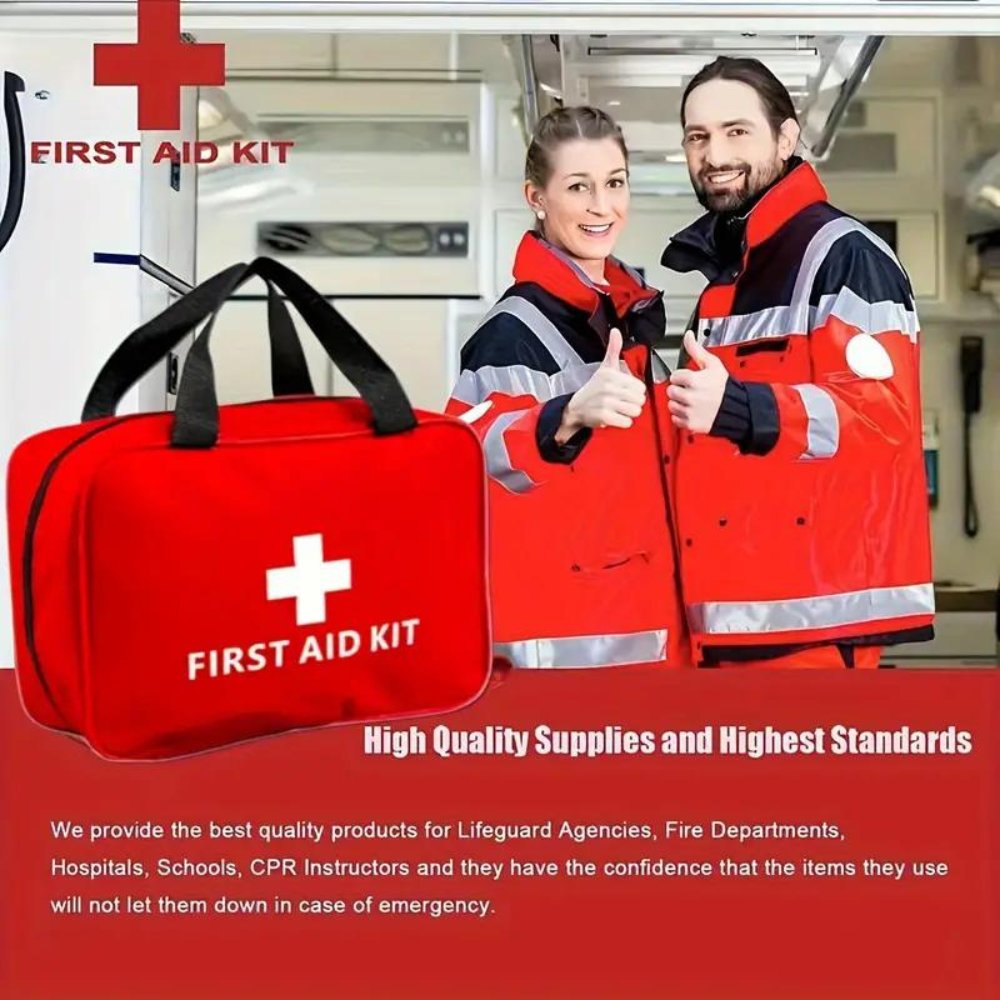 173pcs Large First Aid Kit: Portable Bag For Outdoor Hunting, Hiking, Camping And More - Including Emergency Supplies! - Tanks Treasures