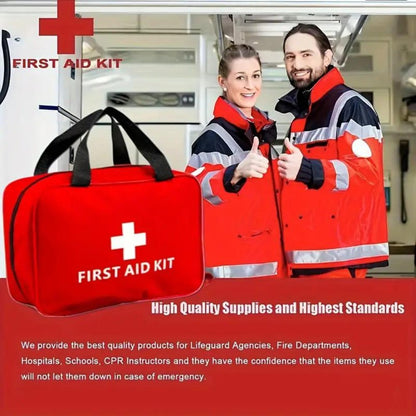 173pcs Large First Aid Kit: Portable Bag For Outdoor Hunting, Hiking, Camping And More - Including Emergency Supplies! - Tanks Treasures