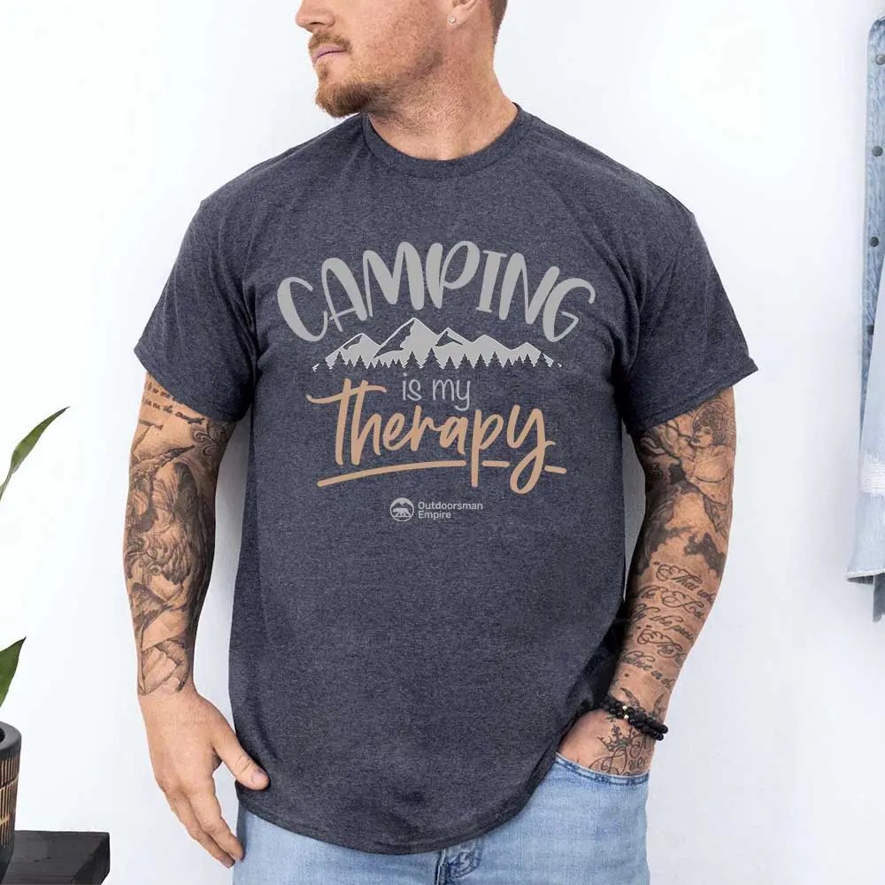 Camping Is My Therapy Man T-Shirt - Tanks Treasures