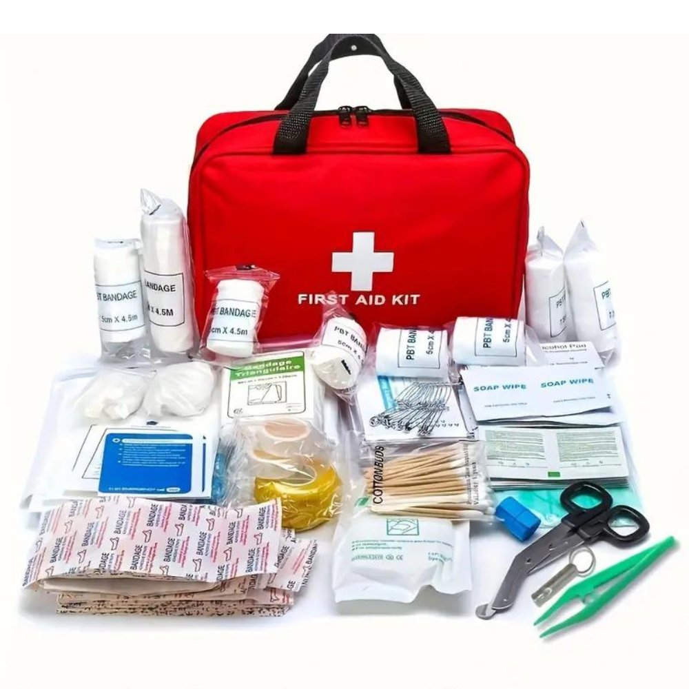 173pcs Large First Aid Kit: Portable Bag For Outdoor Hunting, Hiking, Camping And More - Including Emergency Supplies! - Tanks Treasures