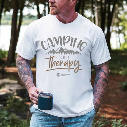 Camping Is My Therapy Man T-Shirt - Tanks Treasures