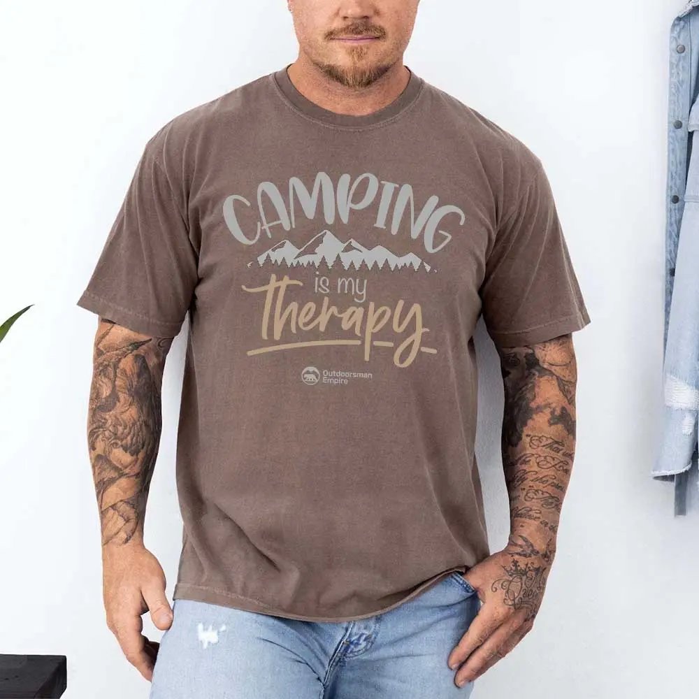 Camping Is My Therapy Man T-Shirt - Tanks Treasures