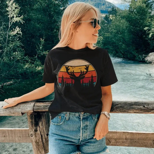 Deer Color T-Shirt for Women - Tanks Treasures