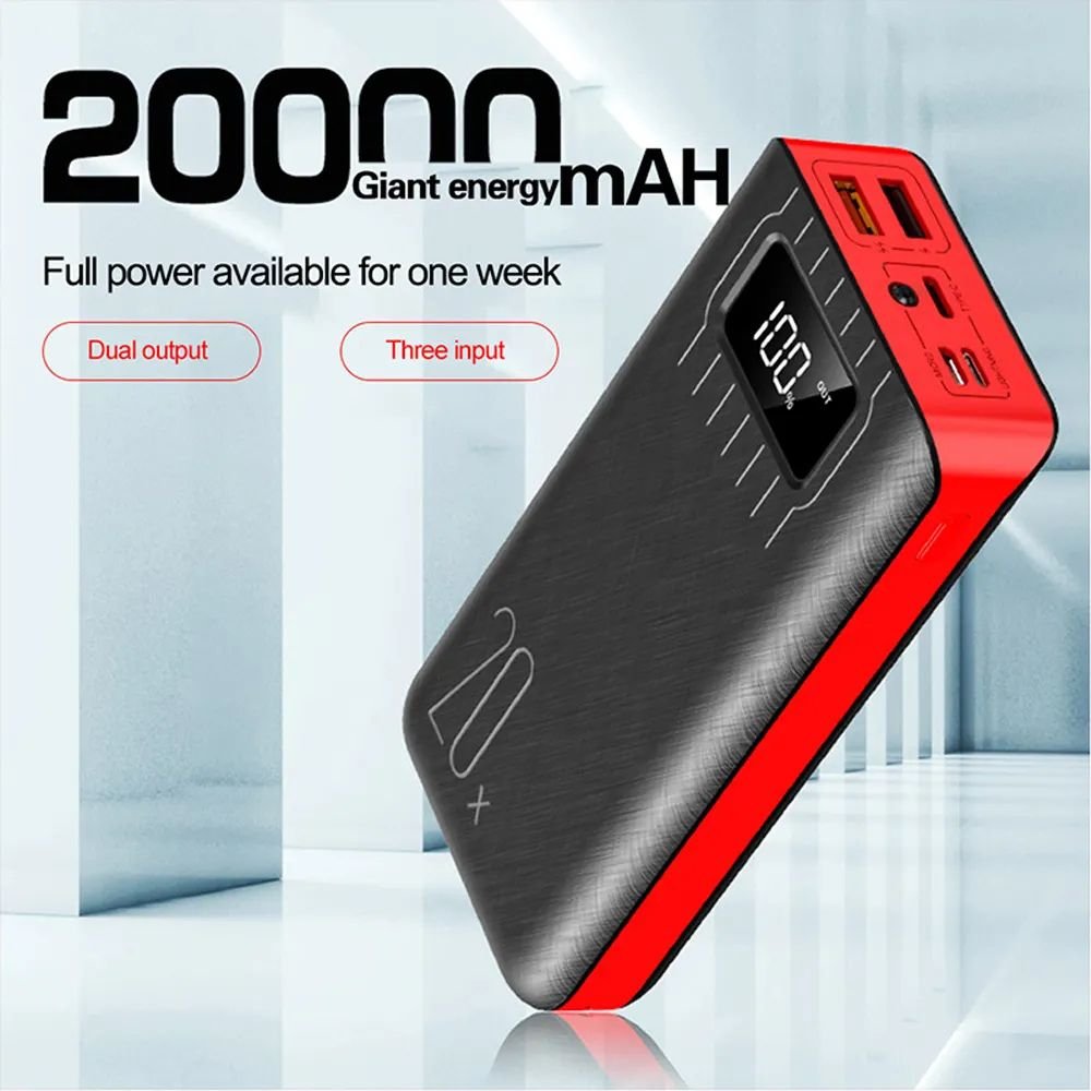 20000mAh External Battery Power Bank Dual USB With LED Flashlight - Tanks Treasures