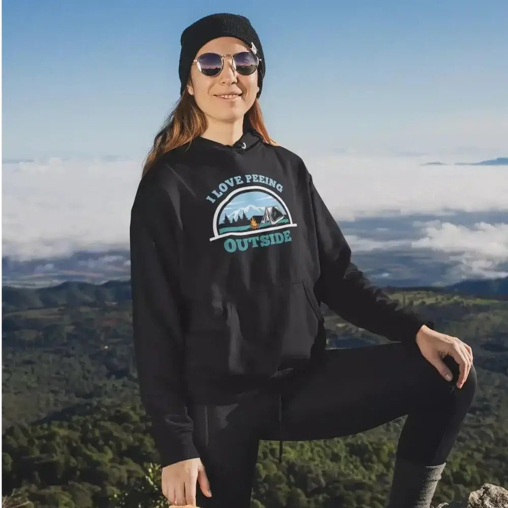 I Love Peeing Outside Adult Women Fleece Hooded Sweatshirt - Tanks Treasures