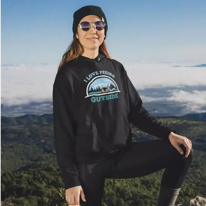 I Love Peeing Outside Adult Women Fleece Hooded Sweatshirt - Tanks Treasures