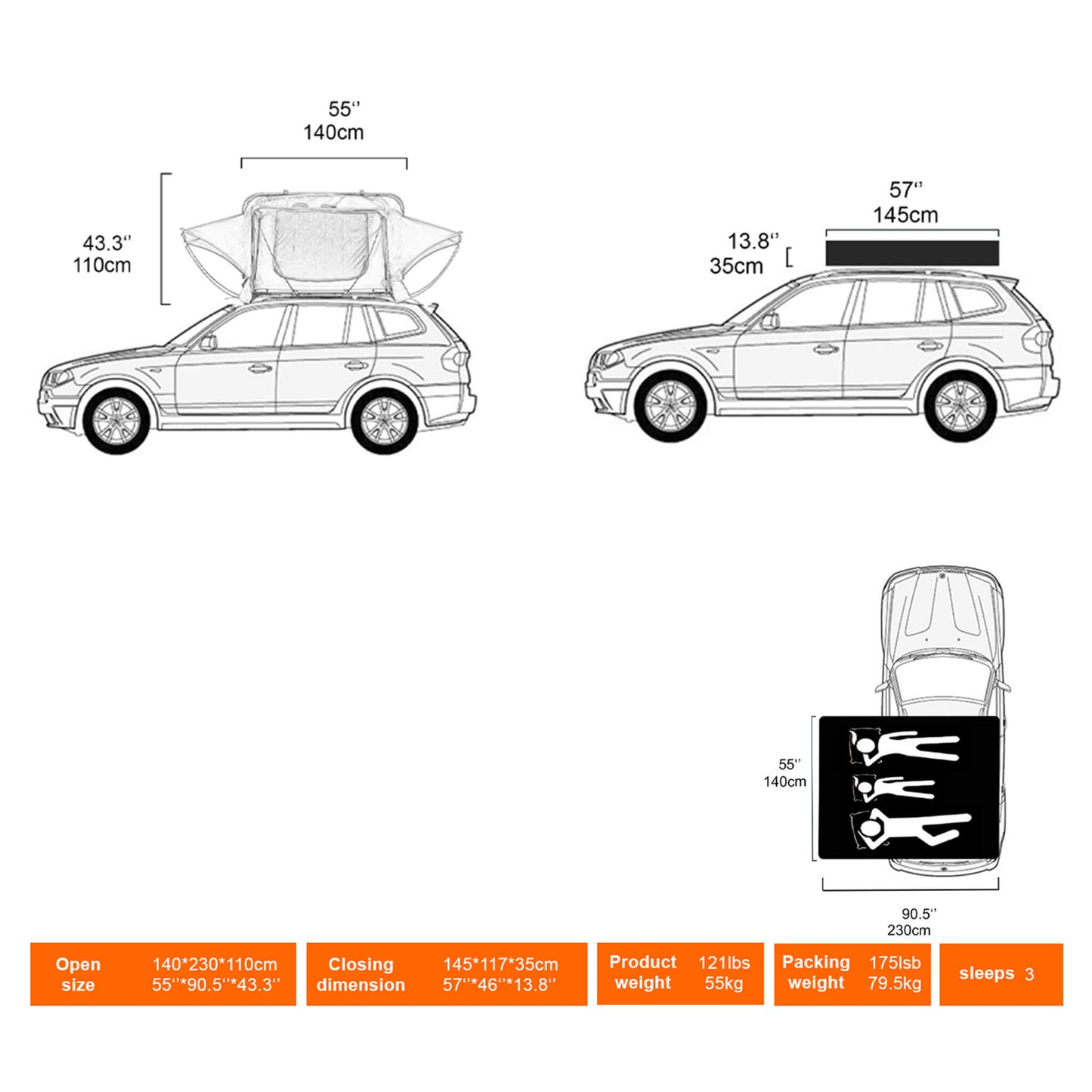 Naturnest Andromeda Green Soft Shell Rooftop Tent With Large Panoramic Skylight & YKK Doors (SAK50612) - Tanks Treasures