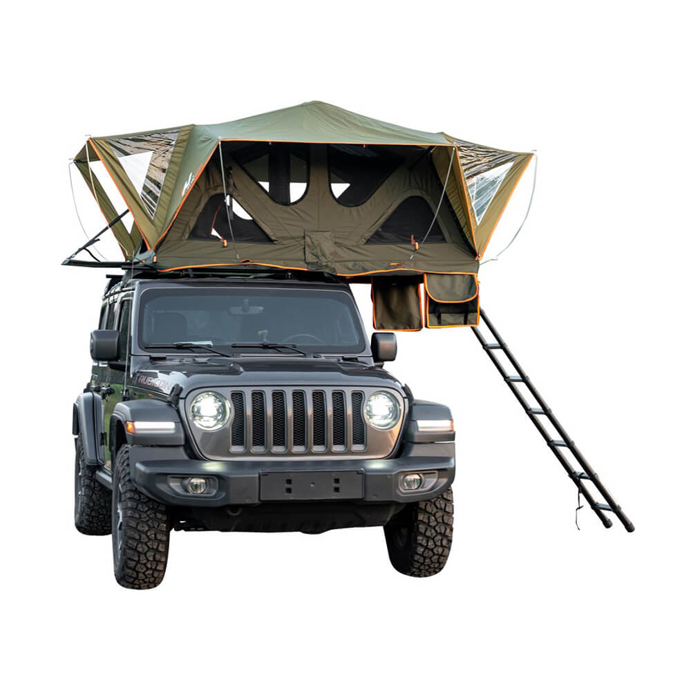 Naturnest Andromeda Green Soft Shell Rooftop Tent With Large Panoramic Skylight & YKK Doors (SAK50612) - Tanks Treasures