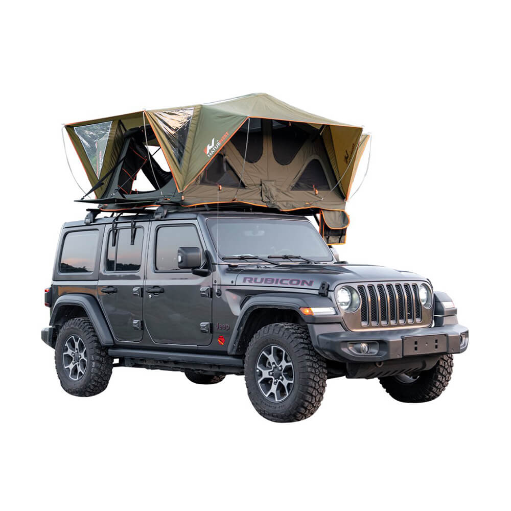 Naturnest Andromeda Green Soft Shell Rooftop Tent With Large Panoramic Skylight & YKK Doors (SAK50612) - Tanks Treasures