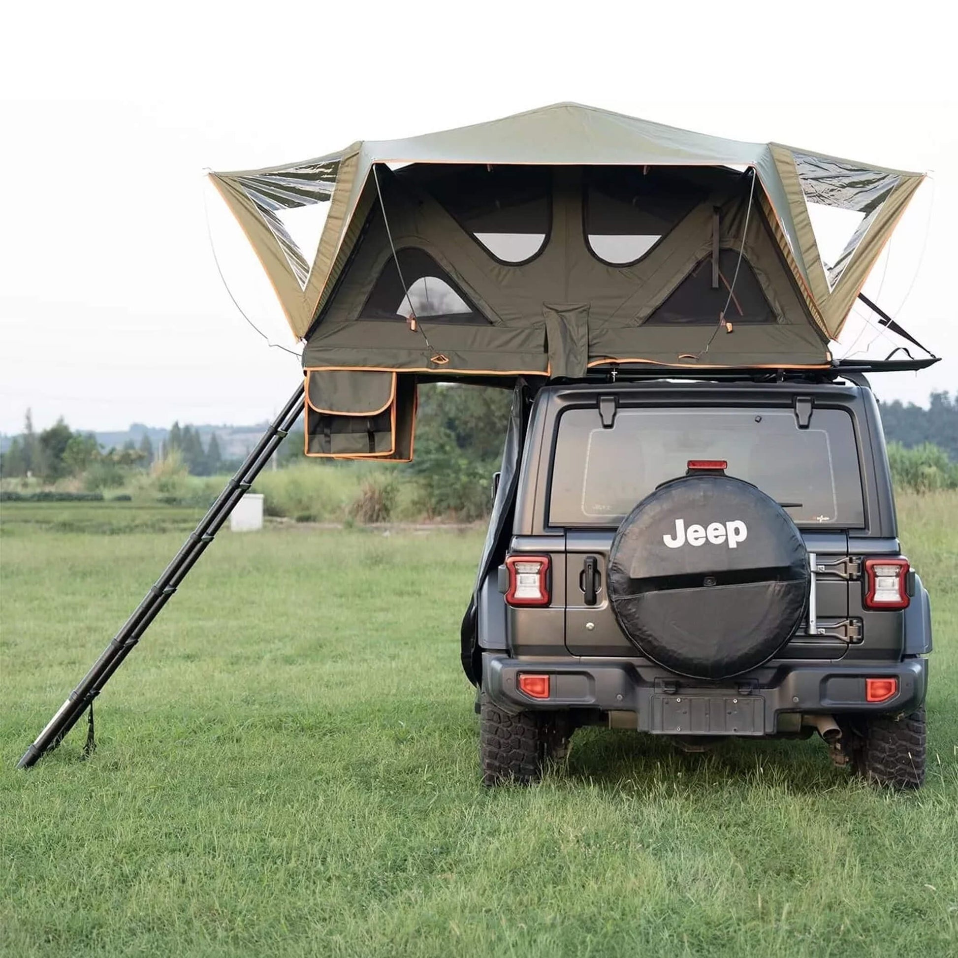 Naturnest Andromeda Green Soft Shell Rooftop Tent With Large Panoramic Skylight & YKK Doors (SAK50612) - Tanks Treasures