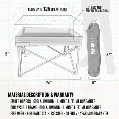 Pop-Up Fire Pit Base Kit - Tanks Treasures